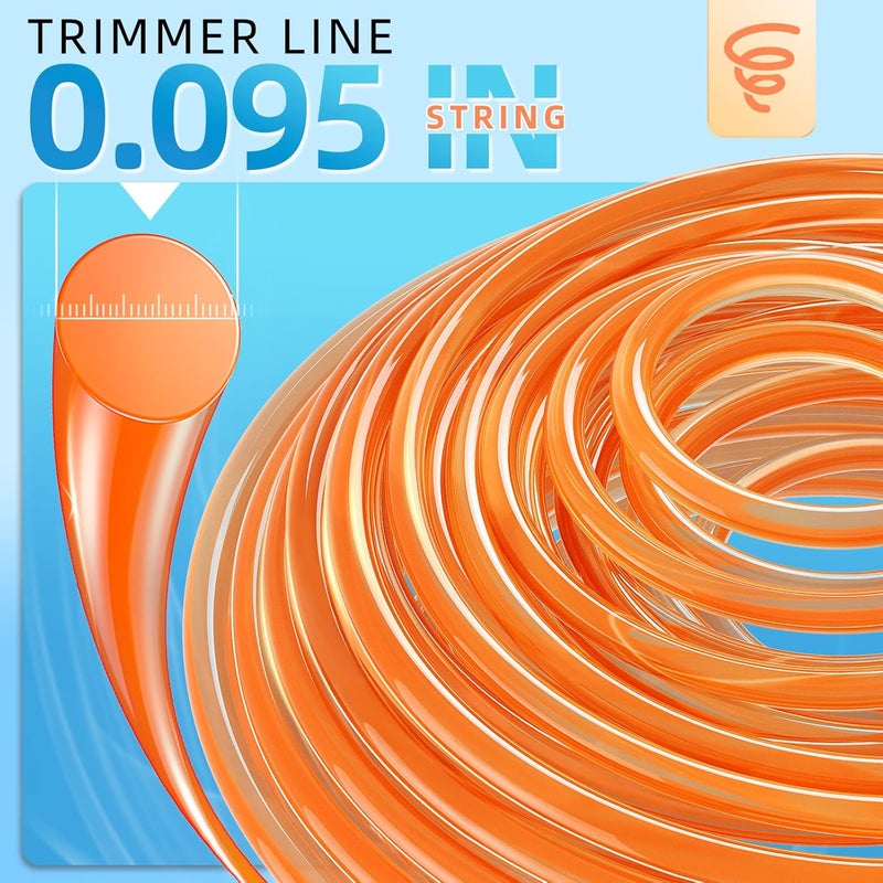 EVENTRONIC Weed Eater String, Trimmer Line for Universal Replacement, Round Weed Wacker String Fits Medium& Heavy Grass&Weeds, String Trimmer Line of Orange Premium Nylon - Image 2